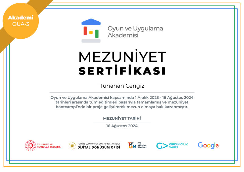 Oyun ve Uygulama Akademisi Mezuniyet